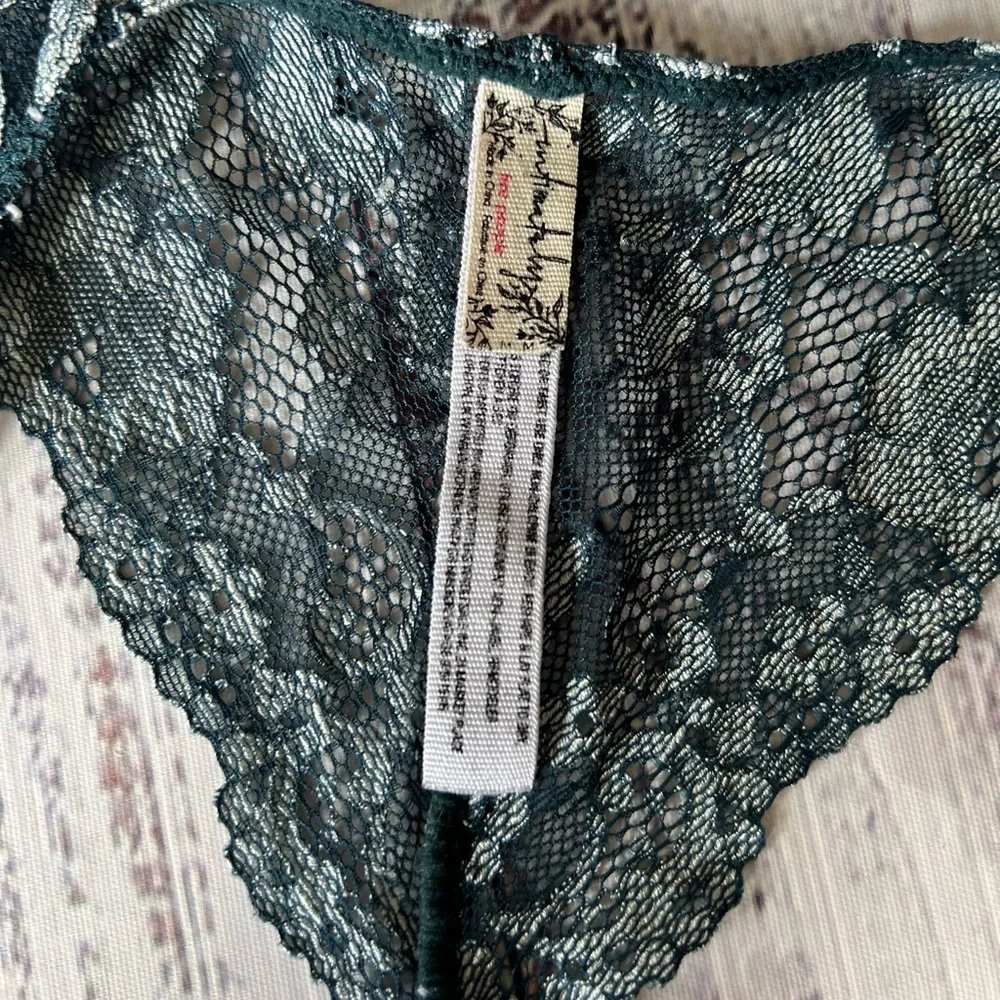 Teal and white lace Galoon bralette from Free People M - Picture 3 of 5